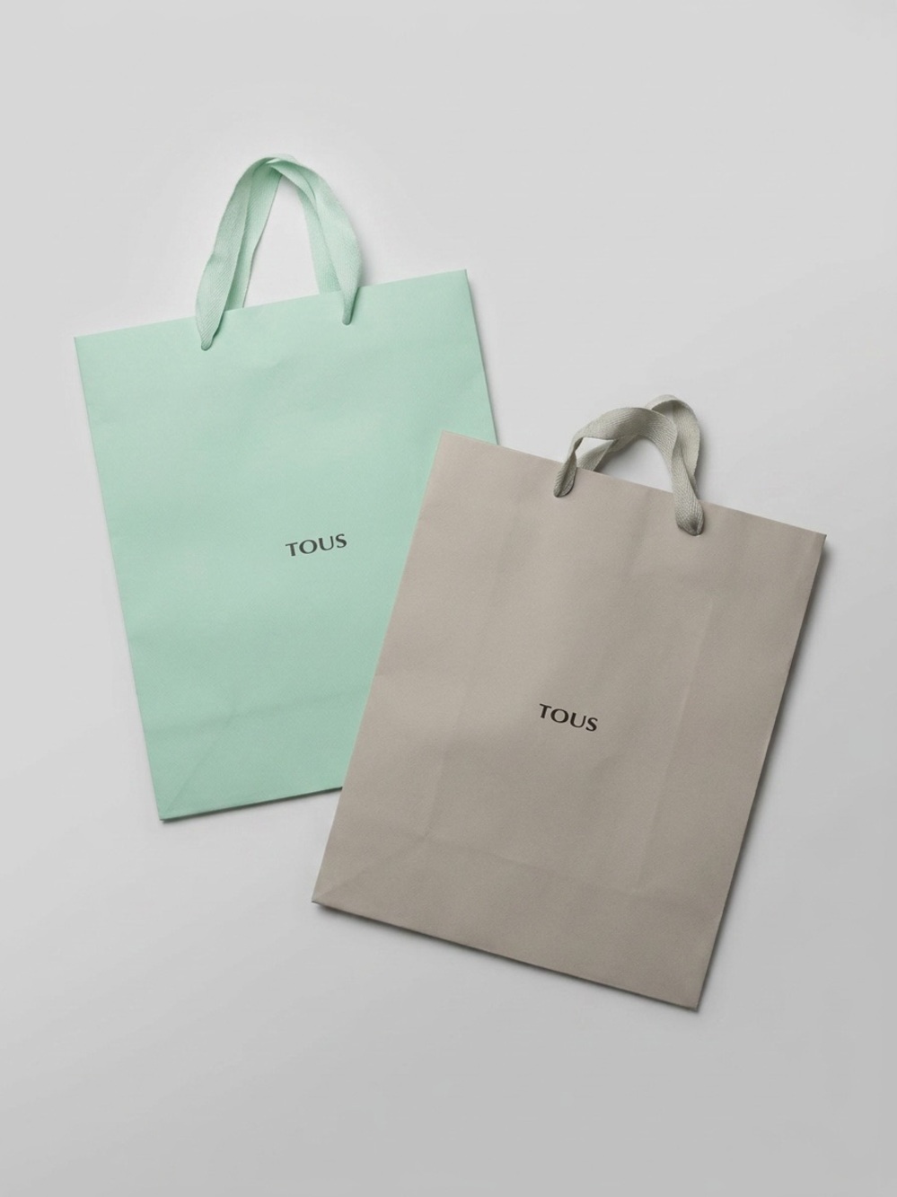 🍵 TOUS Medium Gift Bag ~ Mint & Taupe Gray